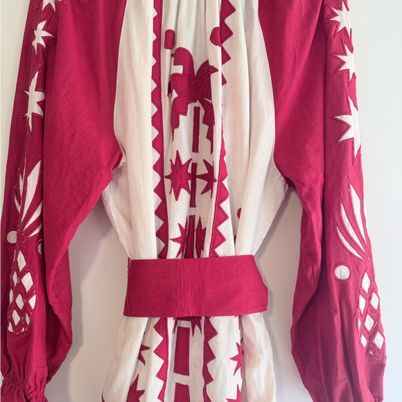 Farm Rio Red Tropical Cutwork Mini Dress - Picture 7 of 9